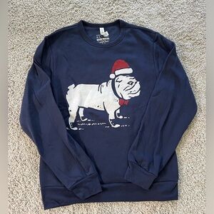 Duke & Winston holiday bulldog sweatshirt